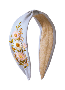 Perfect Posie Powder Blue Embroidered Headband