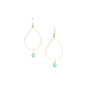 Gold Tear Drop Turquoise Beaded Earrings