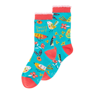 Tweet Heart Bird Socks