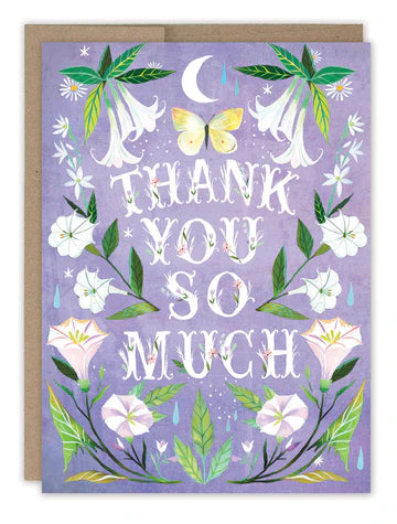 Lavender Moonflowers Thank You Card