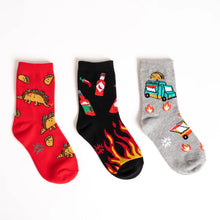 Load image into Gallery viewer, Tacosaurus Junior Crew Socks Pack
