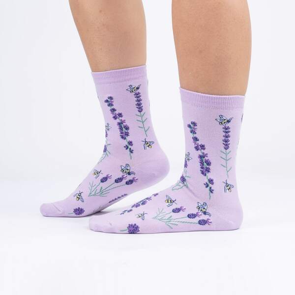 Bees and Lavender Women's Crew Socks