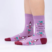 Load image into Gallery viewer, Maybe Wine Will Help Women's Crew Socks
