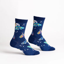 Load image into Gallery viewer, Moonlit Moth Women&#39;s Crew Socks
