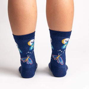 Moonlit Moth Women's Crew Socks