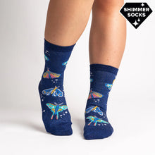 Load image into Gallery viewer, Moonlit Moth Women&#39;s Crew Socks
