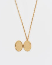 Load image into Gallery viewer, Robin &amp; Blackberry Gold Oval Locket Necklace
