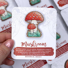 Load image into Gallery viewer, Mushroom Wood Pin
