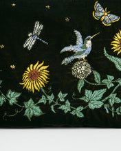 Load image into Gallery viewer, Sunflower Green Velvet Embroidered Pouch
