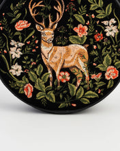 Load image into Gallery viewer, Aurora Fawn Embroidered Black Circle Bag
