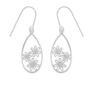 SS Floral Dangle Earrings