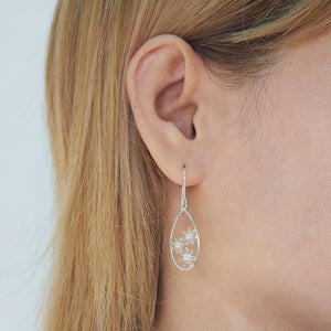 SS Floral Dangle Earrings