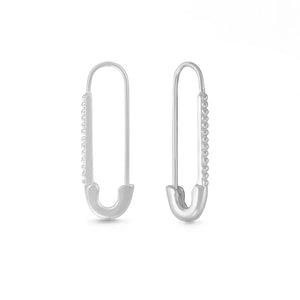 SS Safety Pin Hoop Earring