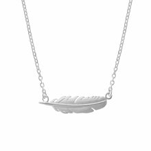 Load image into Gallery viewer, SS Matte Feather Necklace
