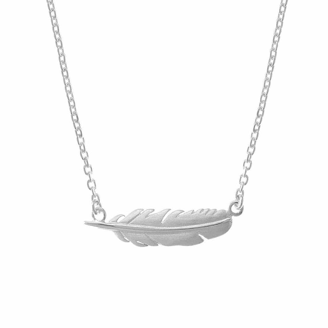 SS Matte Feather Necklace
