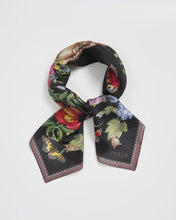 Load image into Gallery viewer, Alice Garden Black Narrative Square Scarf
