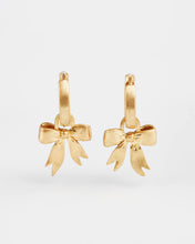 Load image into Gallery viewer, Bow Pearl Huggie Earrings
