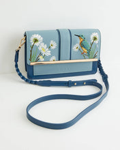 Load image into Gallery viewer, Embroidered Kingfisher Blue Cross Body Bag
