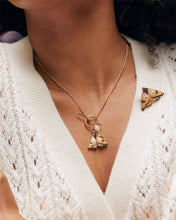 Load image into Gallery viewer, Enamel Moth &amp; Leaf Charm Necklace
