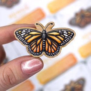 Monarch Butterfly Wood Pin