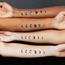 Load image into Gallery viewer, Moon Phases Tattoo Pair
