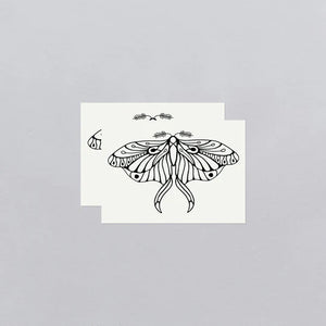 Mod Black Butterfly Tattoo Pair