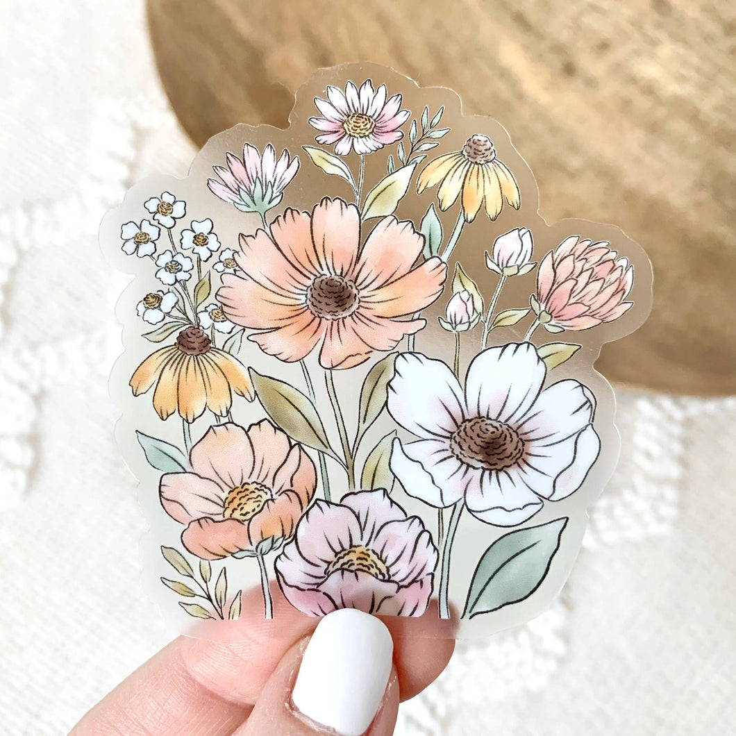 Clear Wildflower Bunch Sticker