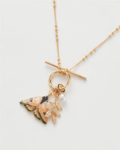 Load image into Gallery viewer, Enamel Moth &amp; Leaf Charm Necklace
