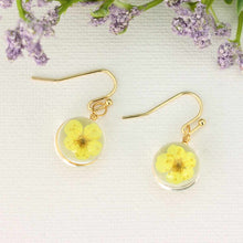 Load image into Gallery viewer, Yellow Dried Flower Earrings
