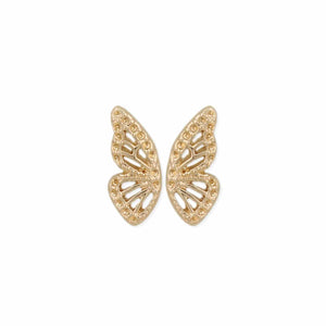 Gold Buttterfly Wings Post Earrings