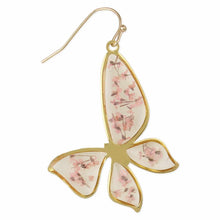 Load image into Gallery viewer, Cottage Butterfly Dried Flower Earrings
