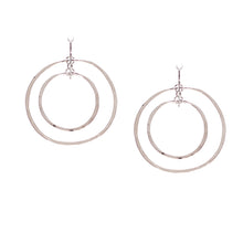 Load image into Gallery viewer, Geometric Silver Double Hoop Earrings
