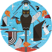 Load image into Gallery viewer, Charley Harper: Hawk Mountain 500pc Circular Jigsaw Puzzle
