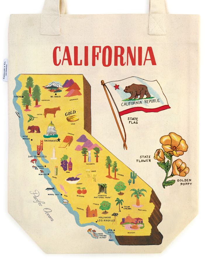 Map of California Tote Bag