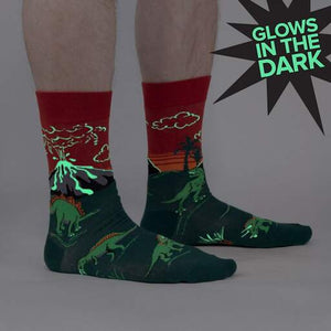 Dinosaur Days (Glow) Men's Crew Socks