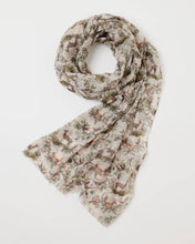 Load image into Gallery viewer, Grey Woodland Scene Lightweight Scarf
