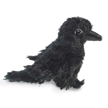 Load image into Gallery viewer, Mini Raven Finger Puppet
