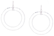 Load image into Gallery viewer, Geometric Silver Double Hoop Earrings
